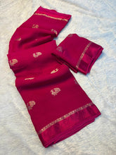 Load image into Gallery viewer, Forbearance Function Wear Pure Soft Viscose Silk Jacquard Design n Satin Border Fancy Designer Saree With Blouse Piece