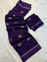 Load image into Gallery viewer, Forbearance Function Wear Pure Soft Viscose Silk Jacquard Design n Satin Border Fancy Designer Saree With Blouse Piece