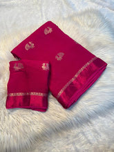 Load image into Gallery viewer, Forbearance Function Wear Pure Soft Viscose Silk Jacquard Design n Satin Border Fancy Designer Saree With Blouse Piece