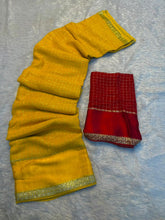 Load image into Gallery viewer, Gratifying Festive Wear Pure Viscose Georgette Small Chex Design With Satin Border Fancy Saree For Women