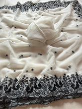 Load image into Gallery viewer, Prominent Party Wear Fendy Crush Silk Embroidery n Cutwork Border Fancy Designer Saree