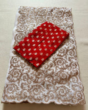 Load image into Gallery viewer, Trendy Off White Color Fendy Crush Silk Embroidery n Cut Work Saree With Marvellous Blouse Piece