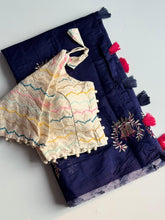 Load image into Gallery viewer, Scrupulous Function Wear Chanderi Cotton Embroidery n Tussels Work Fancy Designer Saree With Stitched Blouse