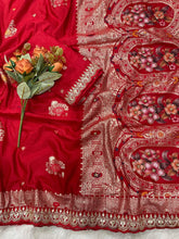 Load image into Gallery viewer, Contemporary Party Wear Dola Silk Thread n Embroidery Work Lace Border Rich Pallu Saree For Wedding