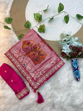 Load image into Gallery viewer, Contemporary Party Wear Dola Silk Thread n Embroidery Work Lace Border Rich Pallu Saree For Wedding