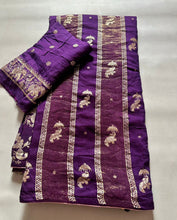 Load image into Gallery viewer, Quintessential Festive Wear Pure Banarasi Matka Silk Kanchipuram Zari Weaving n Kalamkari Meenakari Pallu Saree For Wedding