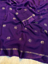 Load image into Gallery viewer, Glossy Festive Wear Pure Soft Viscose Silk Jacquard Design n Satin Border Fancy Designer Saree With Blouse Piece
