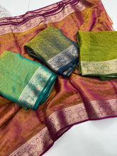 Load image into Gallery viewer, Luxurious Festive Wear Shine Space Silk Zari Border N Rich Pallu Fancy Desginer Saree With Elegant Blouse Piece