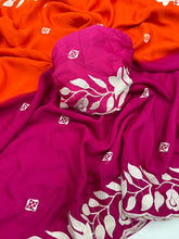 Load image into Gallery viewer, New Designer Soft Chinnon Double Shaded Heavy Embroidery n Jari Work Saree For Wedding