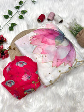 Load image into Gallery viewer, Glamorous Party Wear Pure Soft Tebby Silk Floral Prints n Cutdana Work Fancy Designer Saree With Blouse