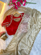 Load image into Gallery viewer, Luxurious Festive Wear Soft Handwork Cutdana n Heavy Border With Arco Work Fancy Designer Saree