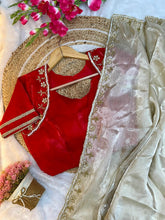 Load image into Gallery viewer, Luxurious Festive Wear Soft Handwork Cutdana n Heavy Border With Arco Work Fancy Designer Saree