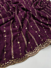 Load image into Gallery viewer, Stunning Festive Wear Rangoli Crush Silk Embriodery N Sequence Cut Work Border Fancy Designer Saree With Blouse