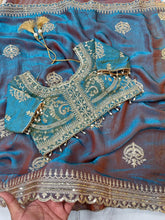 Load image into Gallery viewer, Effervescent Function Wear Chiffon Silk Heavy Embroidery n Aarco Work Traditional Saree With Stitched Blouse