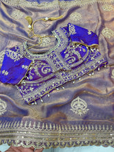 Load image into Gallery viewer, Effervescent Function Wear Chiffon Silk Heavy Embroidery n Aarco Work Traditional Saree With Stitched Blouse