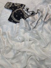 Load image into Gallery viewer, Ravishing Party Wear Space Silk Designer Saree Embroidery Full Stitched Worked Blouse