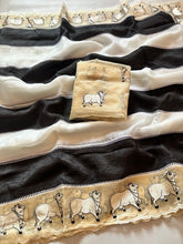 Load image into Gallery viewer, Forbearance Party Wear Crush Silk Embroidery Kalamkari Print Cut Work Border Fancy Saree For Occasion