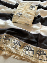 Load image into Gallery viewer, Attractive Party Wear Crush Silk Embroidery Kalamkari Print Cut Work Border Fancy Saree For Occasion