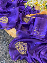 Load image into Gallery viewer, Glamorous Function Wear Satin Silk Handwork Fancy Designer Saree For Reception