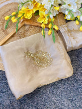 Load image into Gallery viewer, Exuberant Party Wear Golden Colour Satin Silk Handwork Fancy Designer Saree For Wedding