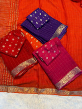 Load image into Gallery viewer, Graceful Function Wear Pure Viscose Jacquard Weaving Work Checks Design Rich Pallu Fancy Designer Saree