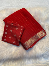 Load image into Gallery viewer, Graceful Function Wear Pure Viscose Jacquard Weaving Work Checks Design Rich Pallu Fancy Designer Saree