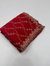 Load image into Gallery viewer, Confounding Party Wear Satin Silk Sequence n Stunning Cut Work Fancy Saree With Adorned Blouse Piece