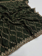 Load image into Gallery viewer, Confounding Party Wear Satin Silk Sequence n Stunning Cut Work Fancy Saree With Adorned Blouse Piece