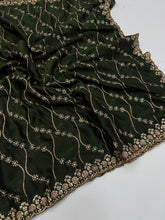 Load image into Gallery viewer, Confounding Party Wear Satin Silk Sequence n Stunning Cut Work Fancy Saree With Adorned Blouse Piece