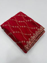 Load image into Gallery viewer, Confounding Party Wear Satin Silk Sequence n Stunning Cut Work Fancy Saree With Adorned Blouse Piece