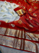 Load image into Gallery viewer, Charismatic Wedding Wear Viscose Georgette Jacquard Weaving Work Fancy Designer Saree With Blouse