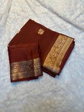 Load image into Gallery viewer, Admirable Wedding Wear Pure Soft Viscose Crepe Silk Jacquard Weaving Zari Work Fancy Designer Saree With Blouse