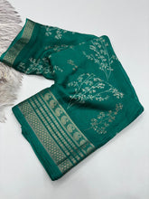 Load image into Gallery viewer, Elegant Party Wear Pure Soft Silk Printed Saree With Rich Pallu n Matching Blouse Piece
