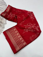 Load image into Gallery viewer, Elegant Party Wear Pure Soft Silk Printed Saree With Rich Pallu n Matching Blouse Piece
