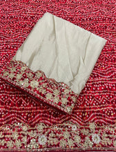 Load image into Gallery viewer, Traditional Wedding Wear Soft Chinon Silk Bandhej Print Thread Sequence Work Lace Border Fancy Designer Saree With Blouse Piece