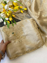 Load image into Gallery viewer, Blooming Party Wear Soft Silk Handwork Fancy Designer Saree With Blissful Blouse Piece