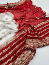 Load image into Gallery viewer, Graceaura Party Wear Viscose Georgette Jacquard Weaving n Sequence Border Work Fancy Designer Saree For Reception