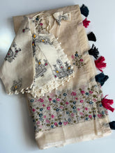 Load image into Gallery viewer, Attractive Function Wear Chanderi Cotton Embroidery n Tussels Work Fancy Designer Saree With Stitched Blouse