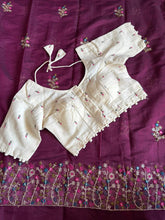 Load image into Gallery viewer, Attractive Function Wear Chanderi Cotton Embroidery n Tussels Work Fancy Designer Saree With Stitched Blouse