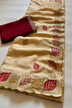 Load image into Gallery viewer, Excellent Wedding Wear Rangoli Crush Silk Sequence N Cut Work Border Designer Saree With Contrast Blouse Piece