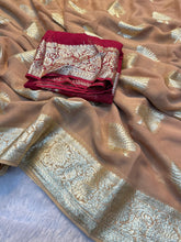 Load image into Gallery viewer, Imaginative Wedding Wear Viscose Georgette Jacquard Zari Work Fancy Designer Saree