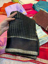 Load image into Gallery viewer, Glorious Party Wear Pure Viscose Georgette With Satin Border Small Chex Fancy Designer Saree For Women