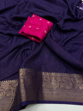 Load image into Gallery viewer, Elegant Function Wear Purple Color Pure Dola Silk Jacquard Weaving Work Fancy Designer Saree With Blouse Piece