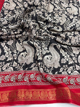 Load image into Gallery viewer, Artistic Function Wear Pure Soft Dola Silk Designer Print Mangalkari Border Fancy Saree With Elegant Blouse Piece