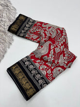 Load image into Gallery viewer, Artistic Function Wear Pure Soft Dola Silk Designer Print Mangalkari Border Fancy Saree With Elegant Blouse Piece