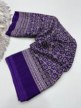 Load image into Gallery viewer, Redolent Function Wear Pure Soft Crape Silk Ajrak Printed Rich Pallu Fancy Designer Saree For Women