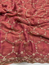 Load image into Gallery viewer, Delightful Function Wear Soft Silk Embriodery n Stunning Cut Work Fancy Saree With Adorned Blouse Piece