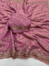 Load image into Gallery viewer, Delightful Function Wear Soft Silk Embriodery n Stunning Cut Work Fancy Saree With Adorned Blouse Piece
