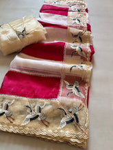 Load image into Gallery viewer, Gratifying Party Wear Crush Silk Embroidery Kalamkari Print Cut Work Border Fancy Saree For Occasion