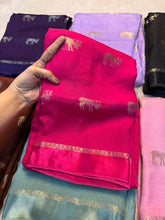 Load image into Gallery viewer, Scrupulous Wedding Wear Soft Viscose Silk Jacquard Design n Satin Border Fancy Designer Saree With Blouse Piece